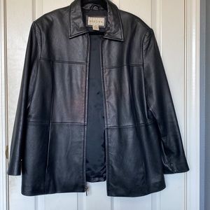 MERONA Genuine black leather jacket
